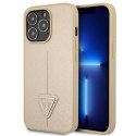 Guess GUHCP13LPSATLE i Phone 13 Pro/ 13 6,1" beżowy/beige hardcase Saffiano Triangle Logo