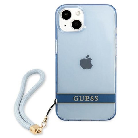 Guess GUHCP13MHTSGSB i Phone 13 / 14 / 156.1" niebieski/blue hardcase Translucent Strap