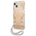 Guess GUHCP13SHFLSD i Phone 13 mini 5,4"złoty/gold hardcase Flower Strap