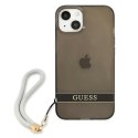 Guess GUHCP13SHTSGSK i Phone 13 mini 5,4" czarny/black hardcase Translucent Strap