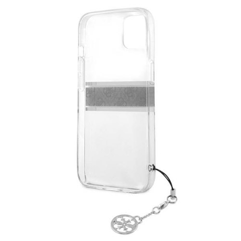 Guess GUHCP13SKB4GGR i Phone 13 mini 5,4" Transparent hardcase 4G Grey Strap Charm