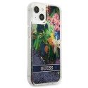 Guess GUHCP13SLFLSB i Phone 13 mini 5,4"niebieski/blue hardcase Flower Liquid Glitter