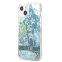 Guess GUHCP13SLFLSN i Phone 13 mini 5,4"zielony/green hardcase Flower Liquid Glitter