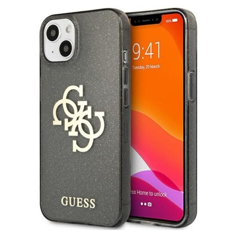 Guess GUHCP13SPCUGL4GBK i Phone 13 mini 5,4" czarny/black hard case Glitter 4G Big Logo