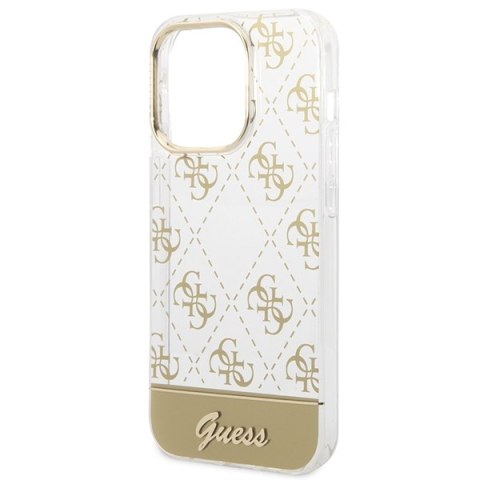 Guess GUHCP14LHG4MHG i Phone 14 Pro6,1" złoty/gold hardcase 4G Pattern Script