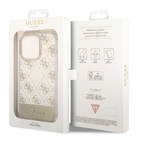 Guess GUHCP14XHG4MHG i Phone 14 Pro Max6,7" złoty/gold hardcase 4G Pattern Script