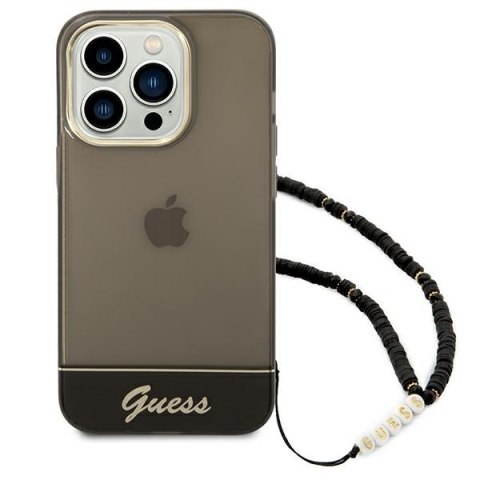 Guess GUHCP14XHGCOHK i Phone 14 Pro Max 6,7" czarny/black hardcase Translucent Pearl Strap
