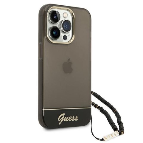 Guess GUHCP14XHGCOHK i Phone 14 Pro Max 6,7" czarny/black hardcase Translucent Pearl Strap