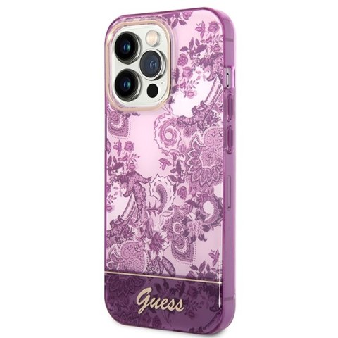 Guess GUHCP14XHGPLHF i Phone 14 Pro Max 6,7" fuksja/fuschia hardcase Porcelain Collection
