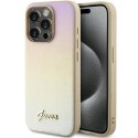 Guess GUHCP14XPSAIRSD i Phone 14 Pro Max 6.7" złoty/gold hardcase Saffiano Iridescent Script