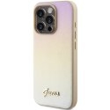 Guess GUHCP14XPSAIRSD i Phone 14 Pro Max 6.7" złoty/gold hardcase Saffiano Iridescent Script