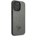 Guess GUHCP14XPSATLG i Phone 14 Pro Max 6,7" srebrny/silver hardcase Saffiano Triangle Logo