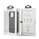 Guess GUHCP14XPSATLG i Phone 14 Pro Max 6,7" srebrny/silver hardcase Saffiano Triangle Logo
