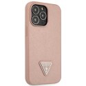 Guess GUHCP14XPSATLP i Phone 14 Pro Max 6,7" różowy/pink hardcase Saffiano Triangle Logo