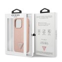 Guess GUHCP14XPSATLP i Phone 14 Pro Max 6,7" różowy/pink hardcase Saffiano Triangle Logo