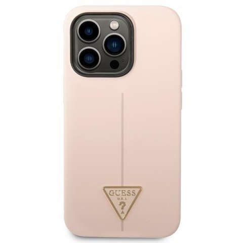 Guess GUHCP14XSLTGP i Phone 14 Pro Max 6,7" różowy/pink hardcase Silicone Triangle