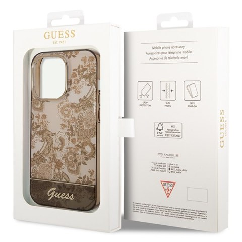 Guess GUHCP14LHGPLHC i Phone 14 Pro 6,1" ochre hardcase Porcelain Collection