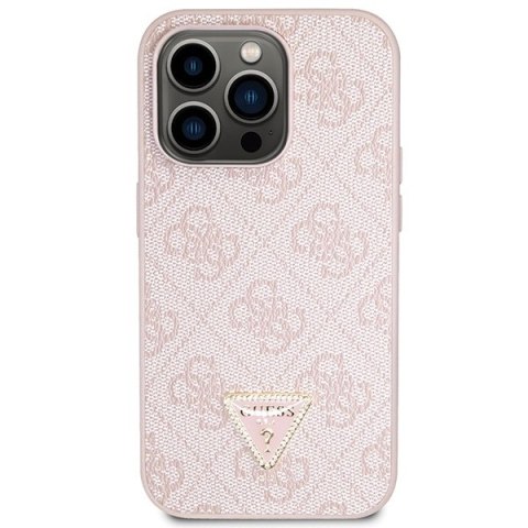 Guess GUHCP14LP4TDSCPP i Phone 14 Pro6.1" różowy/pink hardcase Crossbody 4G Metal Logo