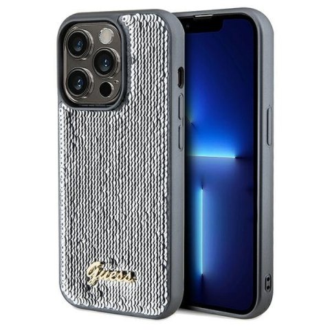 Guess GUHCP14LPSFDGSS i Phone 14 Pro 6.1" srebrny/silver hardcase Sequin Script Metal
