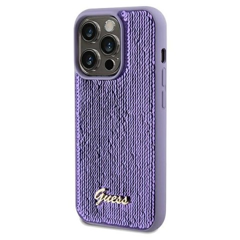 Guess GUHCP14LPSFDGSU i Phone 14 Pro 6.1" fioletowy/purple hardcase Sequin Script Metal