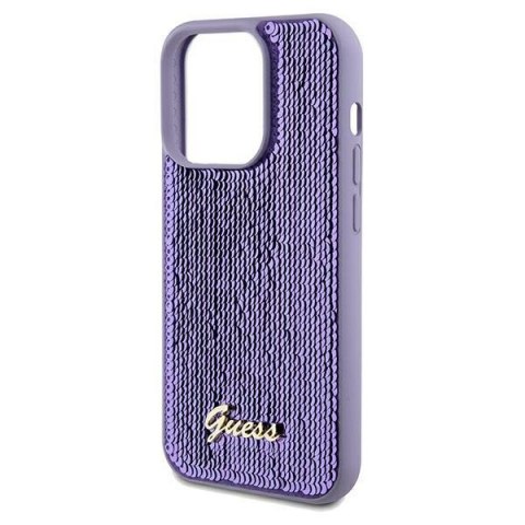 Guess GUHCP14LPSFDGSU i Phone 14 Pro 6.1" fioletowy/purple hardcase Sequin Script Metal