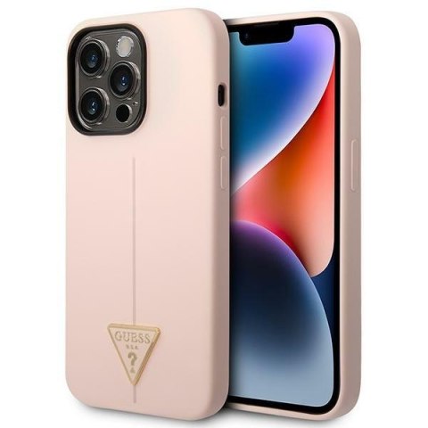 Guess GUHCP14LSLTGP i Phone 14 Pro 6,1" różowy/pink hardcase Silicone Triangle