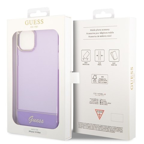 Guess GUHCP14MHGCOU i Phone 14 Plus / 15 Plus 6.7" fioletowy/purple hardcase Translucent