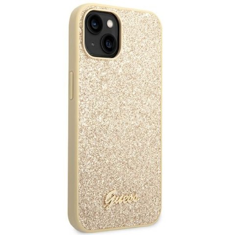 Guess GUHCP14MHGGSHD i Phone 14 Plus / 15 Plus 6.7" złoty/gold hard case Glitter Script
