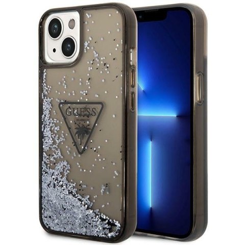 Guess GUHCP14MLFCTPK i Phone 14 Plus/ 15 Plus 6.7" czarny/black hardcase Liquid Glitter Palm Collection