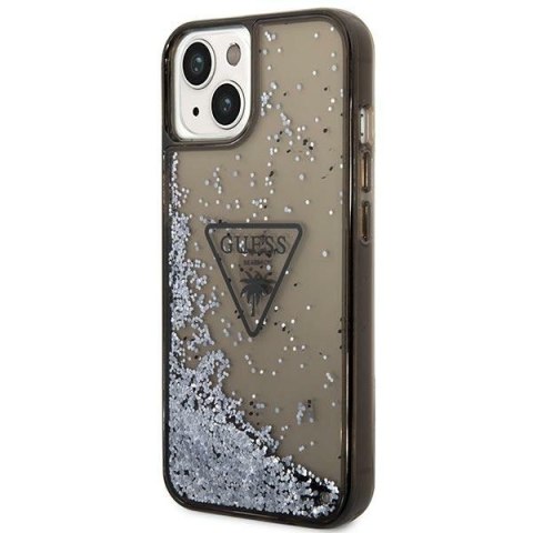 Guess GUHCP14MLFCTPK i Phone 14 Plus/ 15 Plus 6.7" czarny/black hardcase Liquid Glitter Palm Collection
