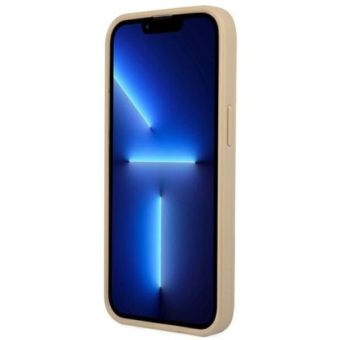 Guess GUHCP14MPSATLE i Phone 14 Plus / 15 Plus 6.7" beżowy/beige hardcase Saffiano Triangle Logo