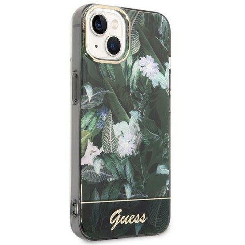 Guess GUHCP14SHGJGHA i Phone 14 / 15 / 13 6.1" zielony/green hardcase Jungle Collection