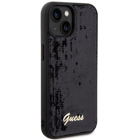 Guess GUHCP14SPSFDGSK i Phone 14 / 15 / 13 6.1" czarny/black hardcase Sequin Script Metal