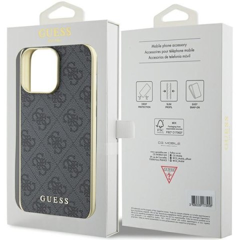 Guess GUHCP15XGF4GGR i Phone 15 Pro Max 6.7" szary/grey hardcase 4G Charms Collection