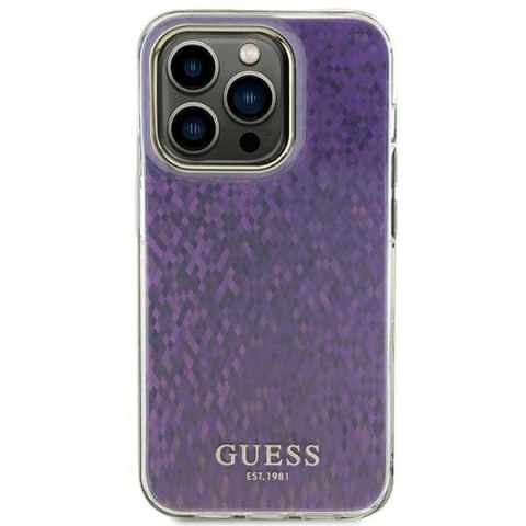 Guess GUHCP15XHDECMP i Phone 15 Pro Max 6.7" różowy/pink hardcase IML Faceted Mirror Disco Iridescent
