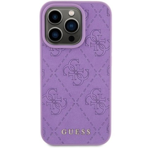 Guess GUHCP15XP4EPMU i Phone 15 Pro Max 6.7" fioletowy/light purple hardcase Leather 4G Stamped