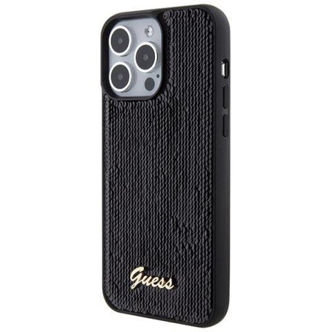 Guess GUHCP15XPSFDGSK i Phone 15 Pro Max 6.7" czarny/black hardcase Sequin Script Metal