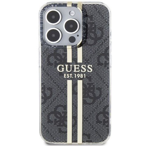 Guess GUHCP15LH4PSEGK i Phone 15 Pro 6.1" czarny/black hardcase IML 4G Gold Stripe