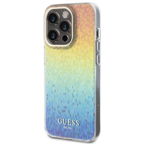 Guess GUHCP15LHDECMI i Phone 15 Pro 6.1" wielokolorowy hardcase IML Faceted Mirror Disco Iridescent