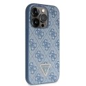 Guess GUHCP15LP4TDSCPB i Phone 15 Pro 6.1" niebieski/blue hardcase Crossbody 4G Metal Logo