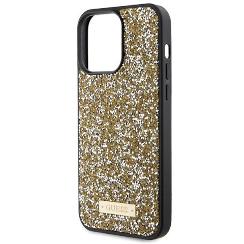 Guess GUHCP15LPFGSBSD i Phone 15 Pro 6.1" żółty/yellow hardcase Rhinestone Metal Logo