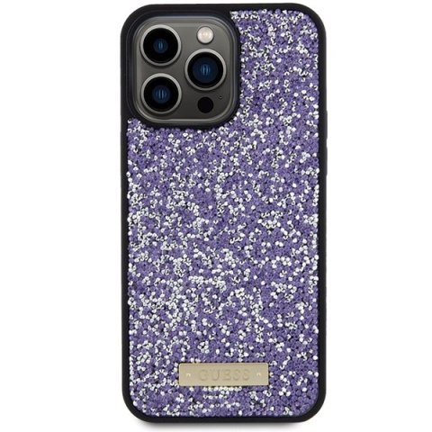 Guess GUHCP15LPFGSBSP i Phone 15 Pro 6.1" fioletowy/purple hardcase Rhinestone Metal Logo