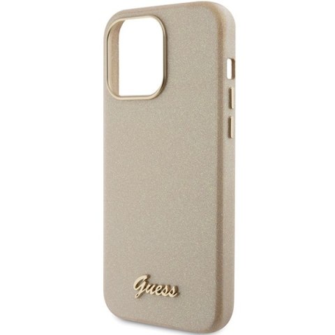 Guess GUHCP15LPGMCSD i Phone 15 Pro 6.1" złoty/light gold hardcase Glitter Glossy Script