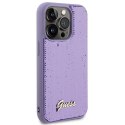 Guess GUHCP15LPSFDGSU i Phone 15 Pro 6.1" fioletowy/purple hardcase Sequin Script Metal