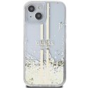 Guess GUHCP15MLFCSEGT i Phone 15 Plus / 14 Plus 6.7" transparent hardcase Liquid Glitter Gold Stripes
