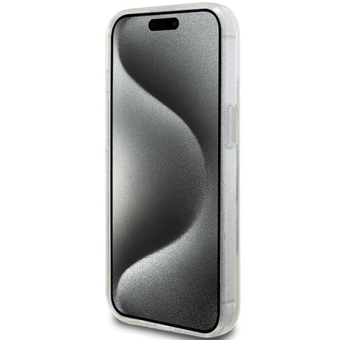 Guess GUHCP15MLFCSEGT i Phone 15 Plus / 14 Plus 6.7" transparent hardcase Liquid Glitter Gold Stripes