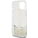 Guess GUHCP15MLFCSEGT i Phone 15 Plus / 14 Plus 6.7" transparent hardcase Liquid Glitter Gold Stripes