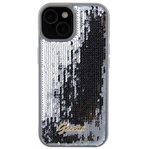 Guess GUHCP15SPSFDGSS i Phone 15 / 14 / 13 6.1" srebrny/silver hardcase Sequin Script Metal