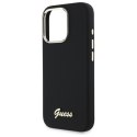 Guess GUHCP16LSMBSLK i Phone 16 Pro 6.3" czarny/black hardcase Silicone Script Metal Logo & Frame