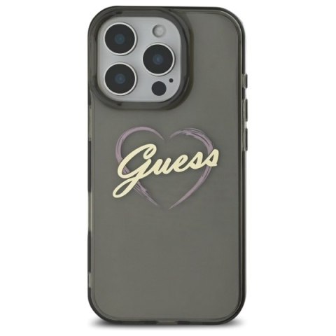 Guess GUHCP16XHCHGSPK i Phone 16 Pro Max 6.9" czarny/black hardcase IML Heart